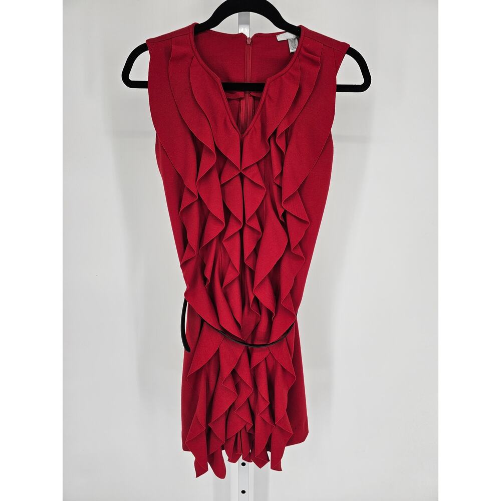 Vintage Y2K Forever Fashion Womens Sz S Mini Dress Red Ruffled Sleeveless